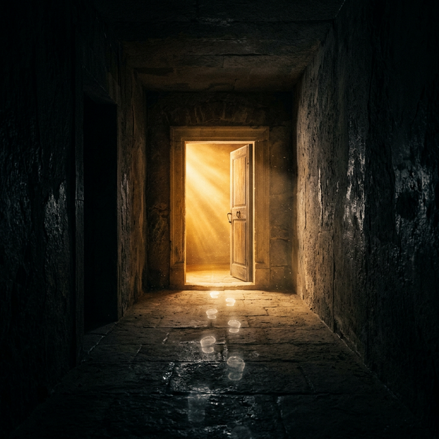 열린 문 너머로 들어오는 빛 — 경계를 넘은 누군가의 흔적